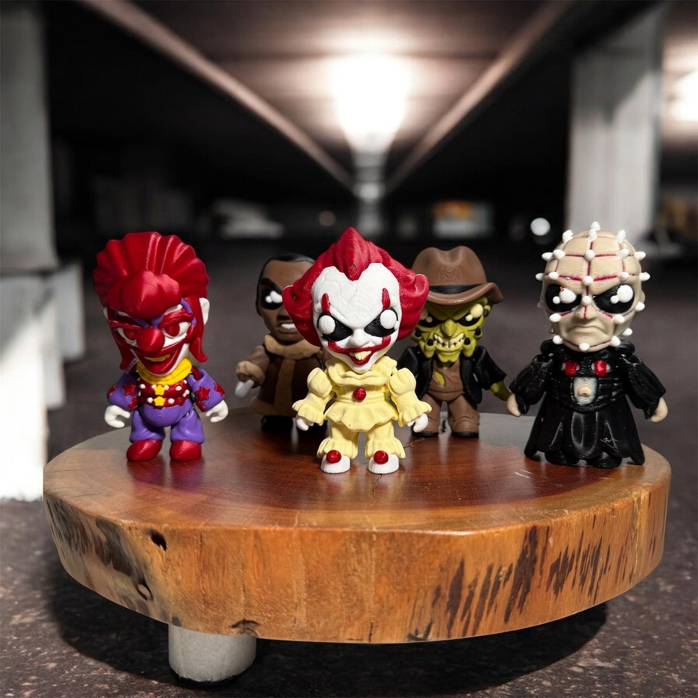 Horror‎ Movie Figure 3D Printed Pennywise Pinhead Freddy Candyman Klown 4in